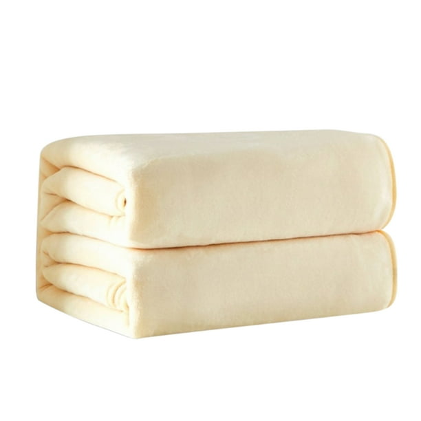 MEROUS King Blankets Ivory Fleece Soft Warm Fuzzy Lightweight Bed Blanket MEROUS King Blankets Ivory Fleece Soft Warm Fuzzy Lightweight Bed Blanket